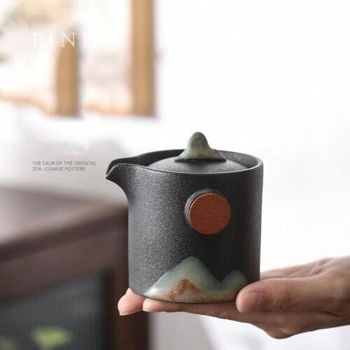 PINNY Japanese Style Mountain Ceramic Anti-scalding Teapot Retro Zen Kung Fu Tea Pot Heat Resistant Tea Service
