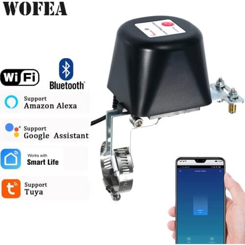 Wofea Tuya Wifi Smart Valve Controller For Water Gas Pipeline Auto Shut ON Off Compatible With Alexa Google Assistant SmartLife