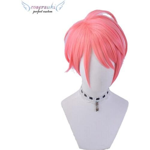 Paradox Live Live BAE Maruyama Reo Pink Red Short Headwear for Cosplay Costume Halloween Carnival Costume