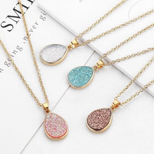 Creative Jewelry Hot Simple Drop Pendant Fashion Sweet Crystal Necklace Gift Choker Necklaces Pendants Femme Chain jewelry gifts