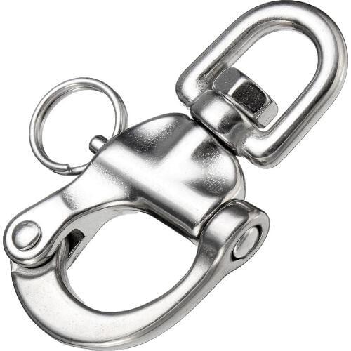Mayitr 316 Stainless Steel Swivel Shackle Quick Release Boat Anchor Chain Eye Shackle Swivel Snap Hook for Marine Architectural