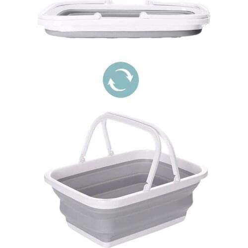 Multifunctional Collapsible Wash Basin Fruits Vegetable Basket Portable Foldable Basin Sink for Tourism Outdoor Camping Washing