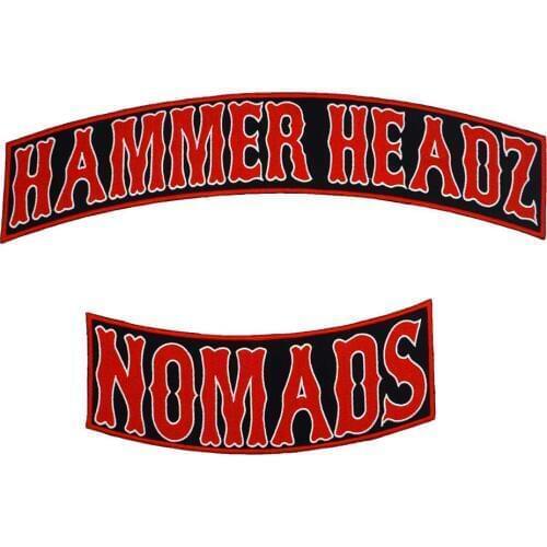 HAMMER HEADZ NOMADS rocker Patch Embroidered punk biker Patches Clothes Stickers Apparel Accessories Badge