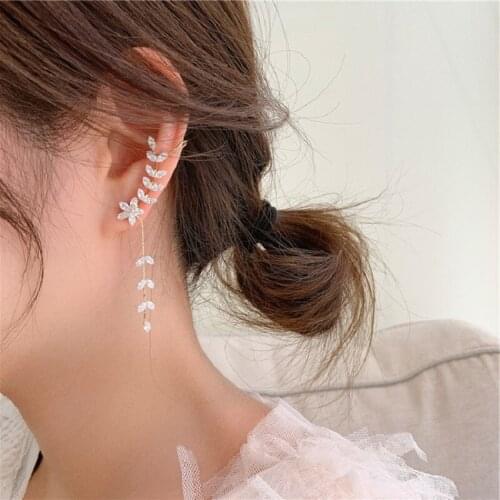 2020 New Womens Earrings Delicate Leaf Surround Ear Tassels Earrings for Women Bijoux Korean boucle Girl Gift Jewelry Wholesale