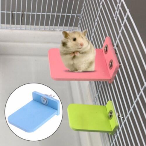 New Style Hamster Platform Stand Rack Toy Rectangle Squirrel Cage Accessories Colorful Wooden Plate Toys Small Pets Supplies