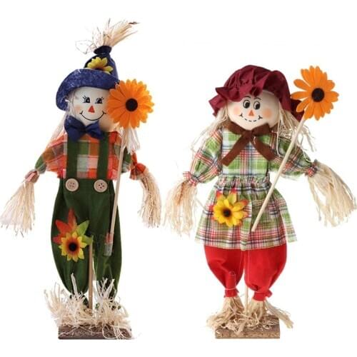 Scarecrow Ornaments Standing Straw Doll Desktop Layout Home Halloween Decoration