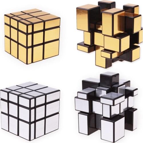 QIYI Magic Cast Coated Mirror Cube 3x3x3 Puzzle Professional Magico Speed Cubes Education Toys For Children Silver Gold Block