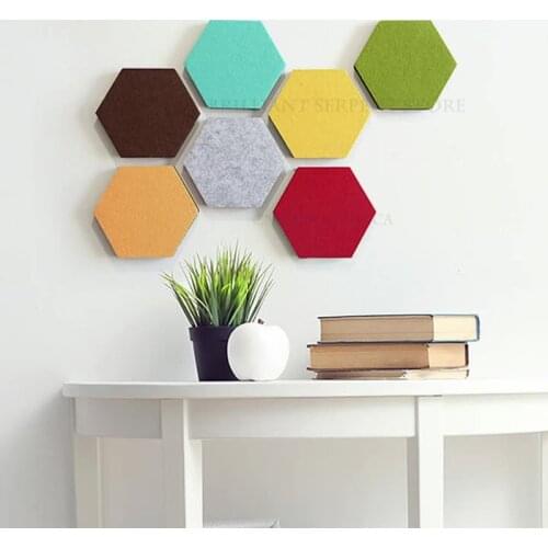 30CM Hexagon Felt Board Hexagonal Felt Wall Sticker Multifunction 3D DIY Decorative Home Message Board Self-Adhesive Kids Room