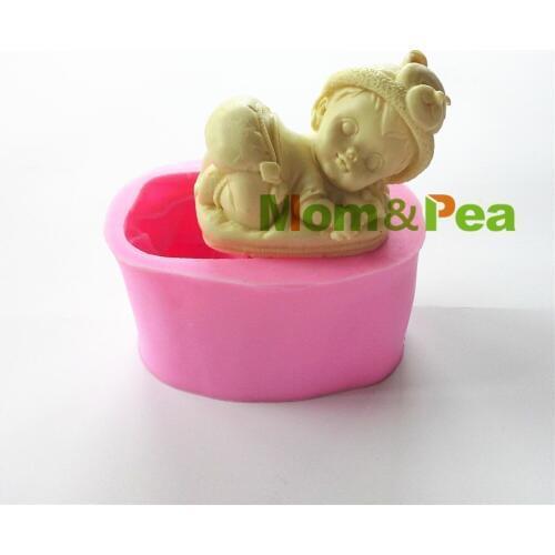 Mom&Pea 0435 Free Shipping Baby Silicone Soap Mold Cake Decoration Fondant Cake 3D Mold Food Grade Silicone Mould