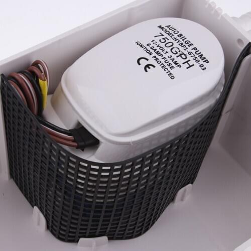 Shower Sump Pump System - Fully Submersible Electric Pump for Boat RV, Multi- Port Inlet