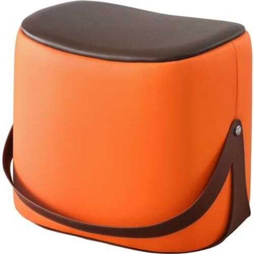 Saddle stool low stool simple portable leather door shoe changing stool creative household shoe wearing stool sofa pedal