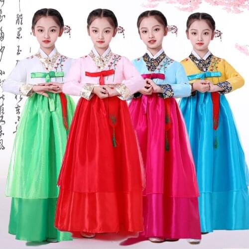 Girls Palace Korean Hanbok Child Ethnic Minorities Traditional Clothing Ancient Wedding Embroidered Outfit Orient Party Hanbok