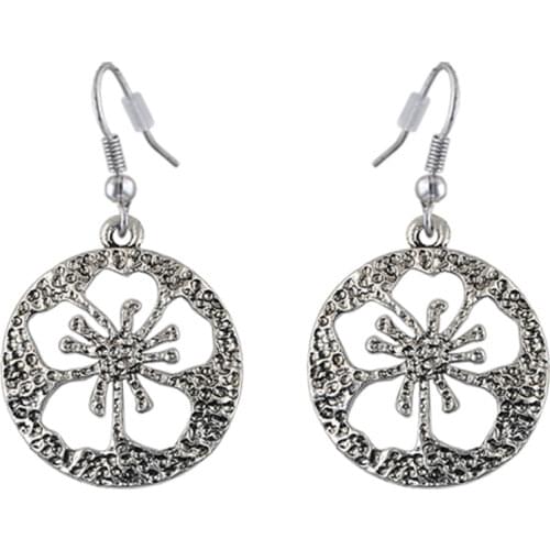 1 Pair / Lot) 100% Hammer Pattern Retro Ladies Earrings