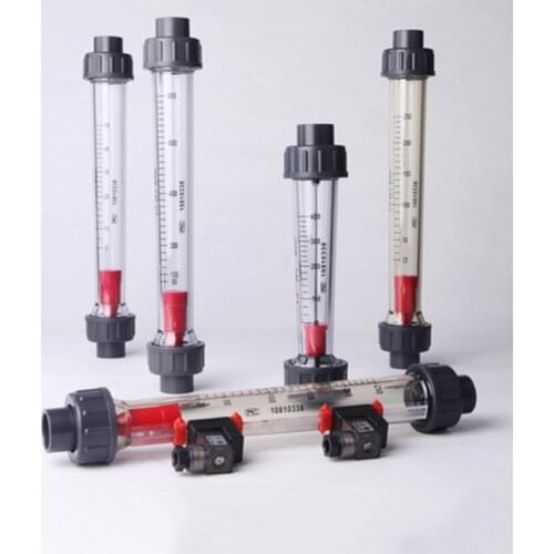 6-60L/H 10-100L/H 20mm Inner Diameter Socket Plastic Piping Type Liquid Float Flowmeter Water Flow Meter Rotameter Length 200mm