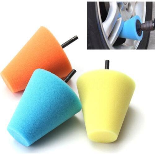 WENXING Burnishing Foam Sponge Polishing Cone Shaped Buffing Pads For Car Wheel Hub Tool