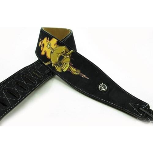 YUEKO High-quality Leather F-P214 Length Adjustable Soft and Durable Skull Cross Pattern Acoustic Guitar Strap Accessories