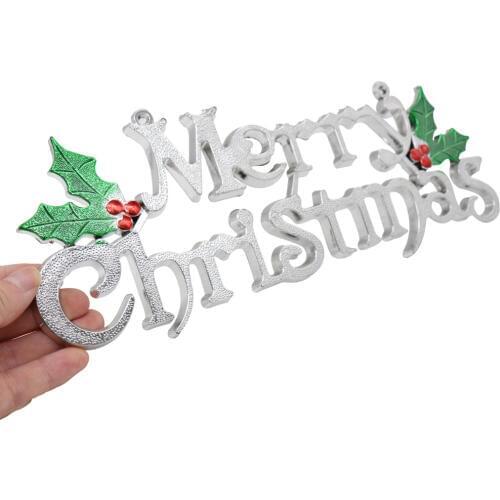 1pcs Merry Christmas Plastic gold&silver Letter Pendant Christmas Ornament Xmas Tree Ornaments Christmas Home Party Decoration