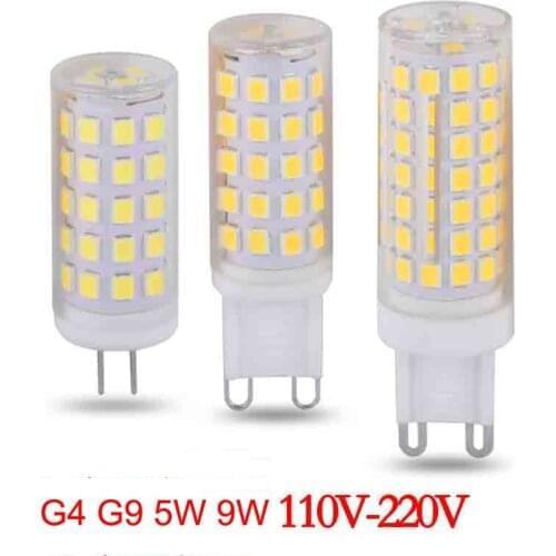 10pcs LED Bulb G4 G9 110V 220v 9W 5W Mini Corn Light Spotlight Chandelier Crystal Light Replace 60w Halogen 3000 4000k 6000k