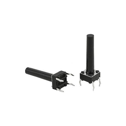 100PCS Momentary Tact Tactile Push Button Switch 4 Pin DIP Through Hole 6x6x20mm