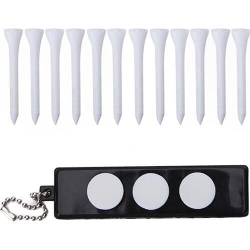 12pcs Golf Ball Wooden Tees 3 Markers Plastic Tee Holder Carrier White/black New