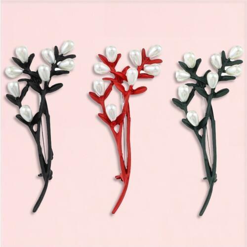 3 styles Little Twig Enamel Pins Pearl Flower Fruit Badge Brooch Denim Shirt Backpack Plant Jewelry Gift For Friends Women