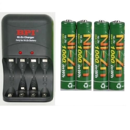 4 Pcs1.6v 1000mWh mAh aaa rechargeable battery nizn Ni-Zn aaa 1.5v rechargeable battery set with 1 pcs aa aaa Ni-Zn charger