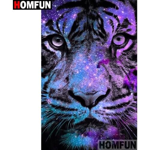 HOMFUN Full Square/Round Drill 5D DIY Diamond Painting "tiger" Embroidery Cross Stitch 5D Home Decor A07416