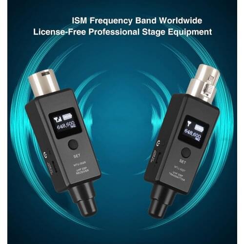 USB Microphone Wireless Transmitter Receiver System XLR Connection Built-in Rechargeable Battery For Dynamic Microphone
