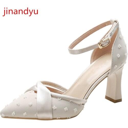 Beige Black Heels Sandals Women Shoes High Heel Party Shoes Woman Pumps Fashion New Pointed Toe High Heels Sandals Female Shoe