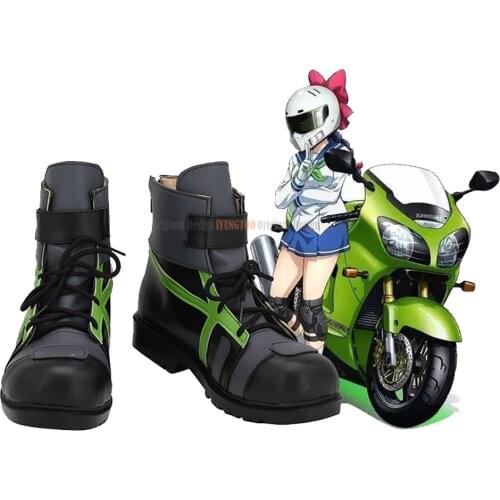 Ridingirls Anime Raimu Kawasaki Cosplay Boots Grey Leather Shoes Custom Made Any Size