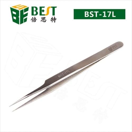 BST-17L Super Fine Point Tip Bright Wear-resistant Acid-resistant Stainless Steel Tweezers