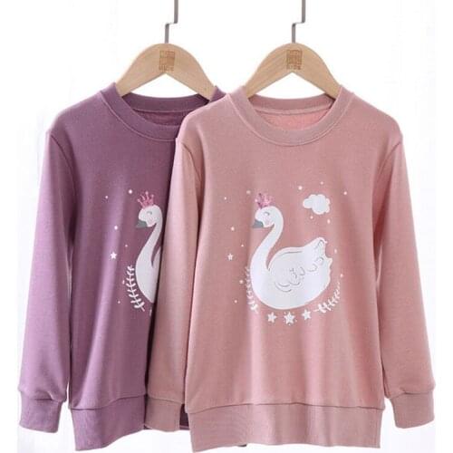 Baby Girls Unicorn Sweatshirt Teens Round Neck Long Sleeve Cartoon Print Tops Autumn Children Kids Cotton Pink Hoodless Sweater
