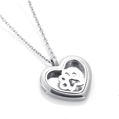 Ijp0183 Perfume Diffuser Locket Vent Clip 316L Stainless Steel Pendant Animal Paw Print Oil Locket 5pcs Felt Pads as Gifts