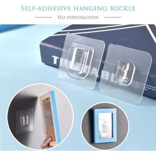 Double-sided Adhesive Wall Hooks Waterproof Oilproof Self Adhesive Hooks Reusable Seamless Hanging Hook