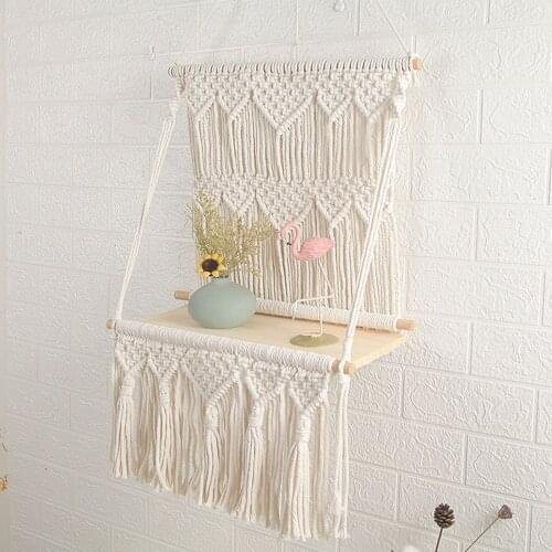 Macrame Tapestry Wedding Hand Wall Hanging Art Hanging Tapestry Muslim Boho Woven Tapestry Storage Shelf Home Decor Dropshipping