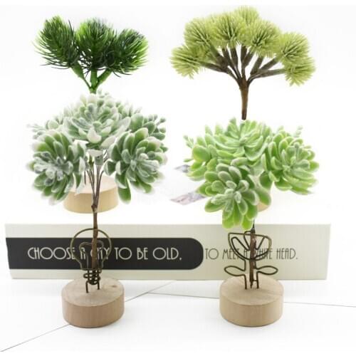 6 Pieces Artificial plants Pine needles Succulent plants Home decoration accessories Wedding Greenery Diy Gifts Candy box Brooch