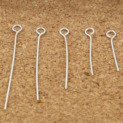 High Quality 925 Sterling Silver Ring Pin Five Sizes Charms DIY Silver Pin For Jewelry Making Accessories 20Pcs/Lot