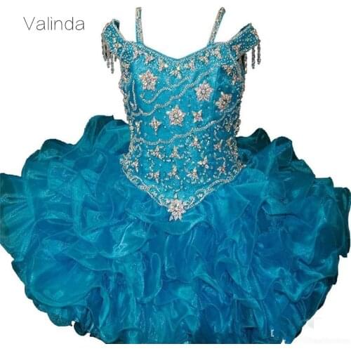 Crystaled Toddler Girl Dresses for Birthday Party