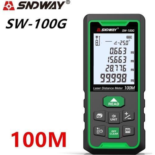 SNDWAY Green Trena Laser Rangefinder Distance Meter Range Finder Tape Measure Angel Electronic Ruler Roulette лазерный дальномер