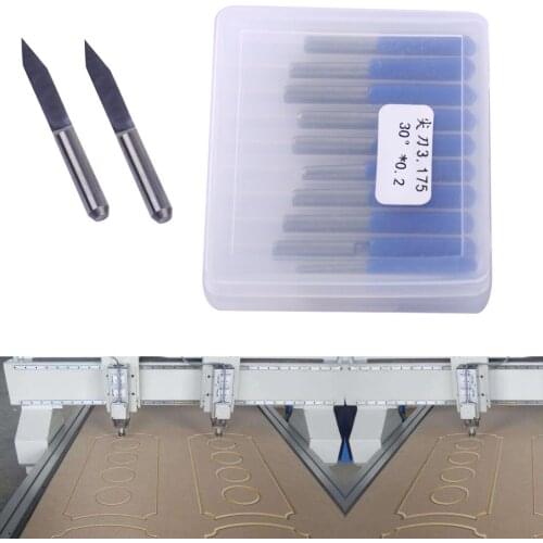 LETAOSK 10pcs V-Shape Tungsten Steel 30 Degree 0.2mm PCB Engraving Bit CNC Router Tool