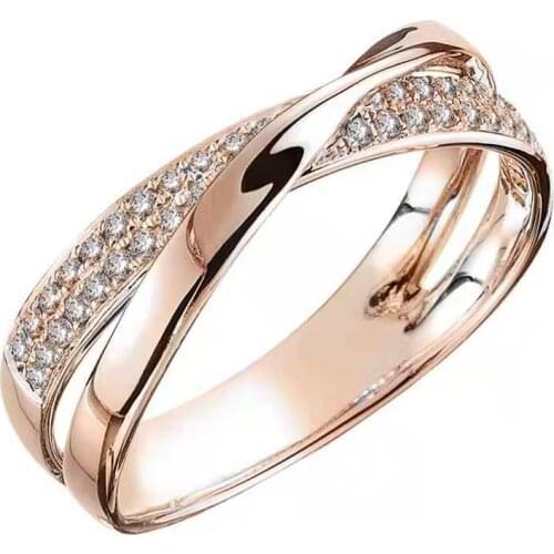 Lyvior Simple Personality X-shaped Alloy Two-Color Ring Jewelry 2pec/lot Birthday Anniversary Gifts for Women Friend