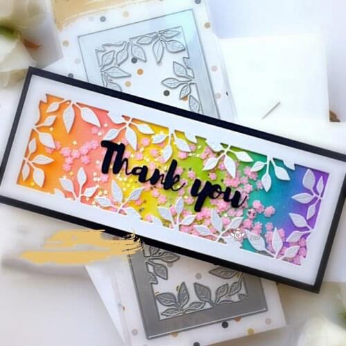 Mmao Crafts Metal Steel Cutting Dies New Leaf rectangular frame Stencil For DIY Scrapbooking Paper/photo Cards Embossing Dies
