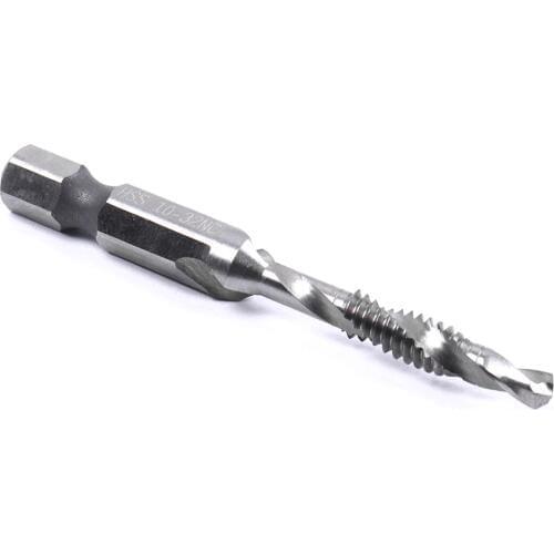 1pcs 1/4-20NC Spiral Flute Hss Combination Countersink Screw Tap Drill Bit Set 1/4" hex shank