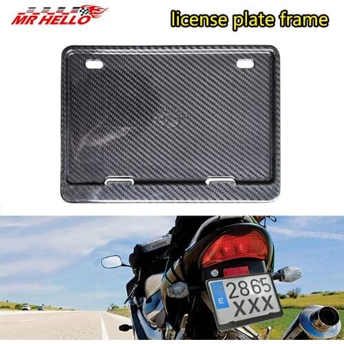 New Motorcycle Retrofit License Plate Frame License Plate Bracket Motorcycle Accessories Universal True carbon grain
