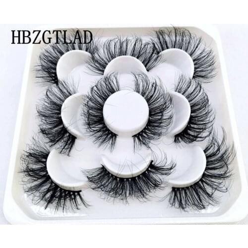 NEW 5 Pairs 3D Soft Mink False Eyelashes Handmade Wispy Fluffy Long 15-25mm Lashes Natural Lashes Extension Makeup Kit Cilios