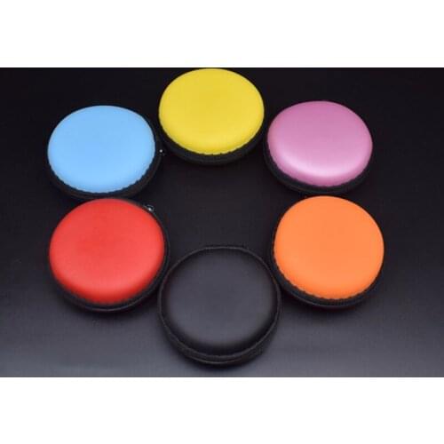 Hot Portable Round Zippered Earphone Storage Bag Data Cable Hard Box TF SD Card Case For iPhone Earphone