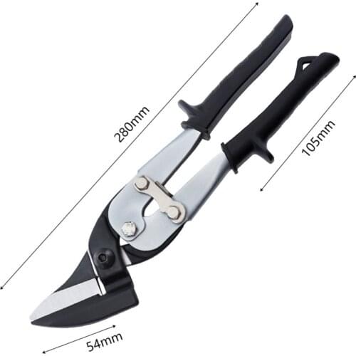 10 Inch Industrial Aviation Shears with Safety Lock, Offset Left Cut Aviation Snip, Built-in Spring, for Cutting Metal Wires