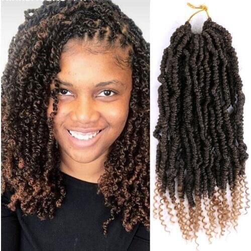 DAIRESS 12" Bomb Twist Hair Soft Curly Ends Spring Twist Crochet Hair Pre-twisted Bomb Twist Crochet Braids Hair Extensions