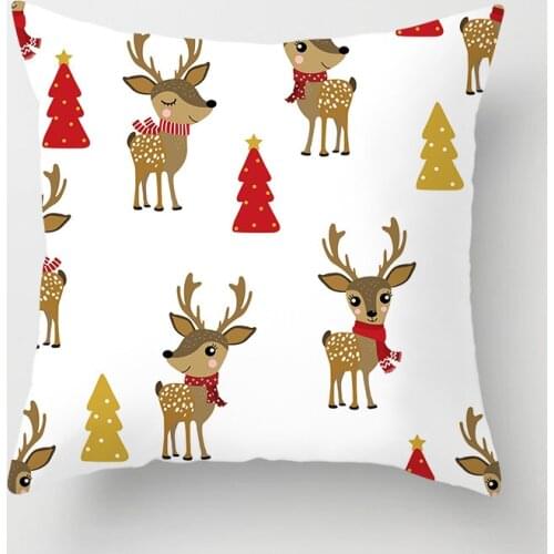 Merry Christmas Decor 45x45cm Santa Claus Christmas Pillow Case Happy 2022 New Year Decor For Home Kids Favor Christmas Present