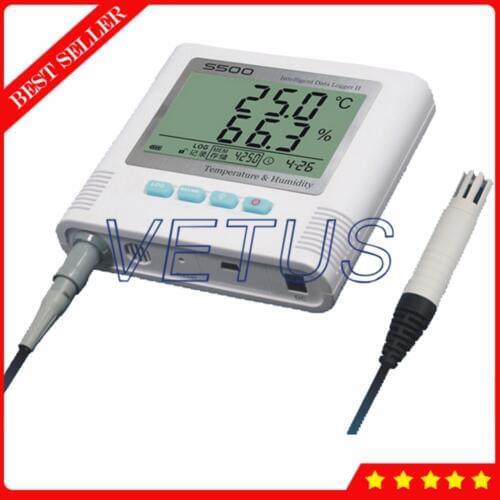 S500-EX Enternal Sensor 2 Channel LCD display Temperature Humidity Datalogger with USB Data Logger Recorder 4,3000 storage meter